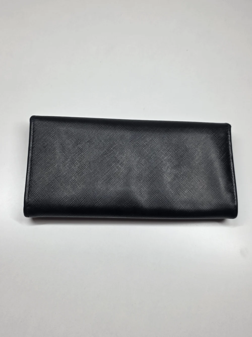 Black Ferragamo Leather Gancini Clutch with Silver Logo Hardware